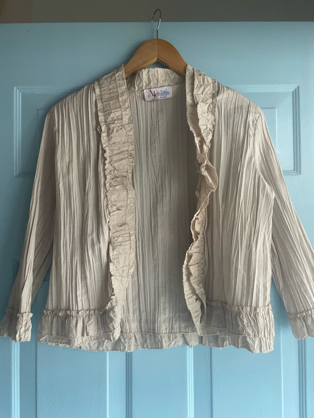 Elegant French Ruffle-Trim Cardigan